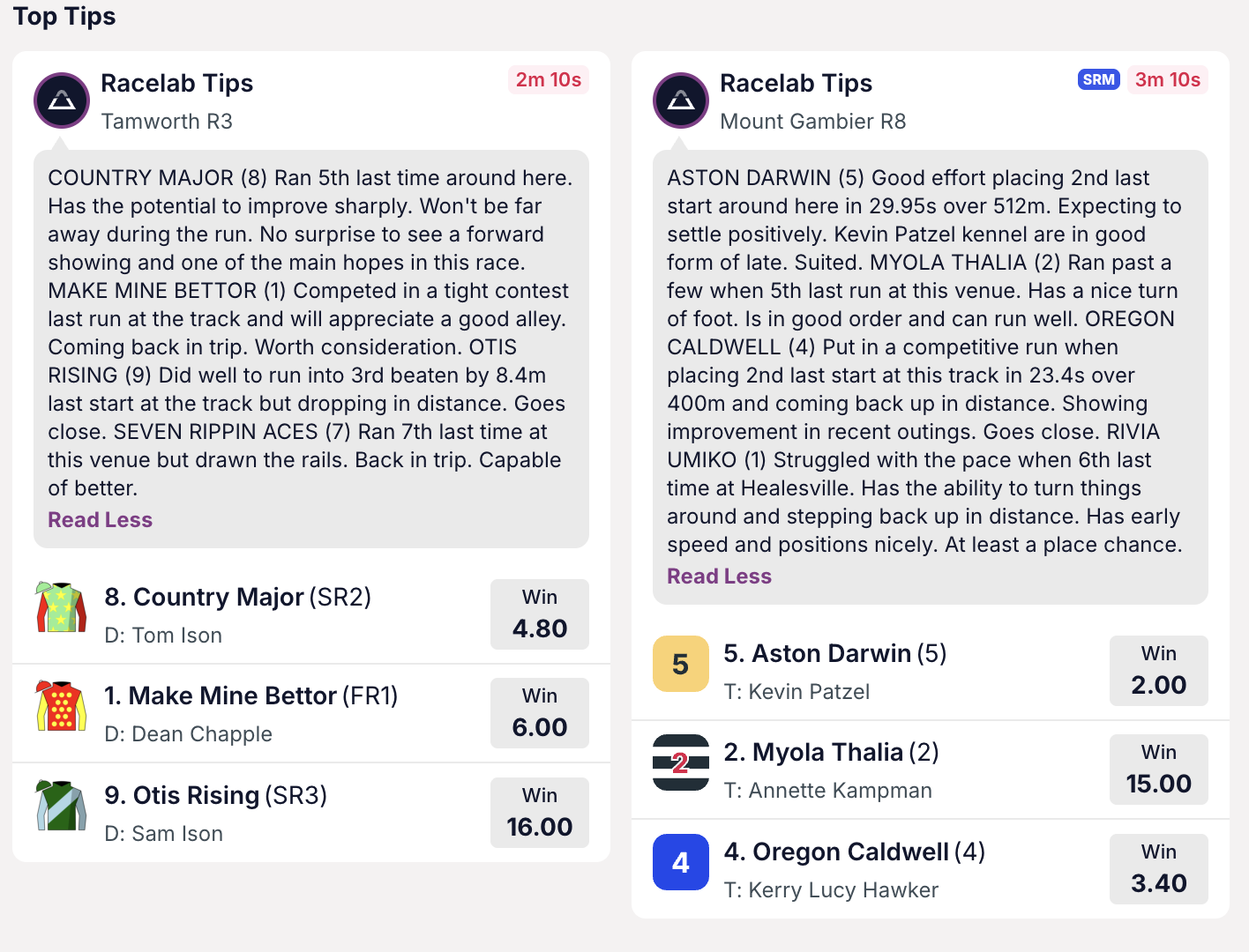 CrownBet RaceLab Tips